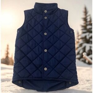 Frenchie Quilted Puffer Vest Kids 4T Navy Blue Sleeveless Winter Layering Warm